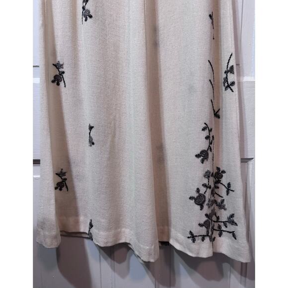 NWT Vintage Marcel Marongiu Ivory Embroidered Floral Maxi Skirt Size 40 - Picture 2 of 16